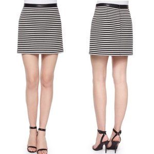 T by Alexander Wang Leather-Blend Striped Skirt